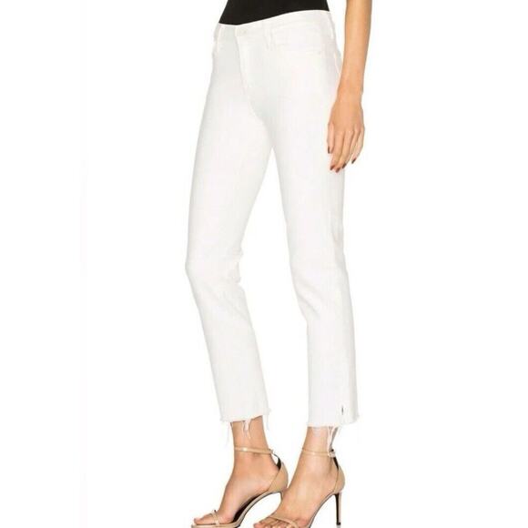 Mother The Rascal Ankle Snippet in Whipping the Cream White Raw Hem Jeans 29 - Picture 1 of 7